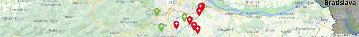 Kartenansicht für Apotheken-Notdienste in der Nähe von Maria-Lanzendorf (Bruck an der Leitha, Niederösterreich)